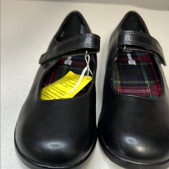 Smartfit Black Kids Dress Shoes with Plaid Insole - Picture 5 of 5